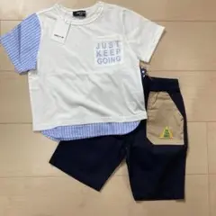 コムサイズム　Tシャツ&キムラタン　ハーフパンツセット　100 新品未使用のサムネイル