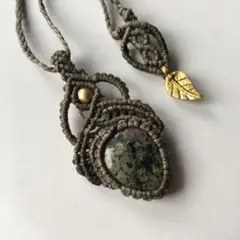 天然石カンババジャスパー 大地のパワー★ ハンドメイドマクラメネックレス