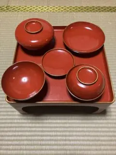 【昭和レトロ】漆木製御膳セット 10個 Amazon.co.jp: 輪島塗 お膳5客セット 足付膳 御膳 朱漆 朱塗