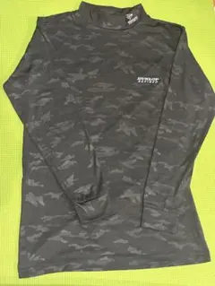 DUNLOP REFINED 長袖ハイネックシャツ 迷彩柄 ブラック系 Mサイズ