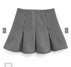 インパン裏地付き千鳥柄プリーツミニスカート gm825