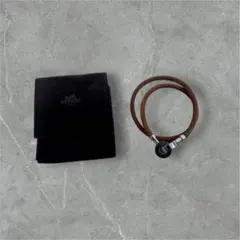 HERMES ブラウンレザーブレスレットのサムネイル