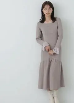 マーメイドドッキングスリーブニットワンピース