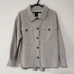 ライトオン(ライトベージュ ボタン付きシャツジャケット:レディース)