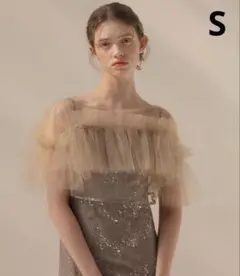 【LEJA】チュールフリルボレロペイントマーメイドドレスワンピース