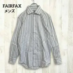 FAIRFAX フェアファクス 長袖シャツ 39 青 白 ストライプ 綿100%のサムネイル