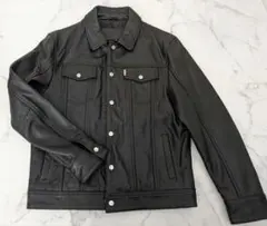 【美品】BALR. LEATHER TRUCKER JACKET ブラック S