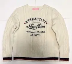 【mezzo piano】メゾピアノ　ニットセーター 140（白・ホワイト）