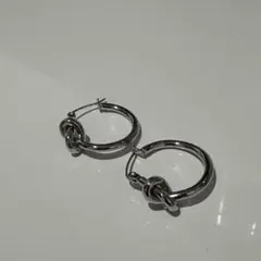 【即日發送】 結繩耳環 銀色 不鏽鋼 CELINE 愛好者 繩結