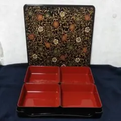 一段重　重箱　仕切り4つ付き　正月