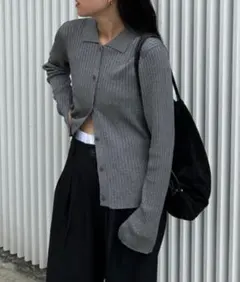 【よも企画】襟付きリブニット＆ナップサックSET(リブニットのみ)