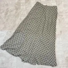 Elura ドットロングスカート　フレアスカート　ロングスカート　春服