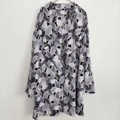 ヴィンテージ風 リーフ柄 ジャケット パープル F 総柄 梨地 テーラード