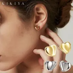 ハート　ピアス ゴールド　サージカルステンレス　KIKIYA