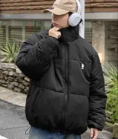 U.S. POLO ASSN.ロゴ刺繍 オーバーサイズ スタンド 中綿ジャケット