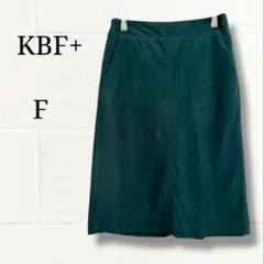 KBF+ ケービーエフプラス スエード調 膝丈スカート グリーン Fのサムネイル
