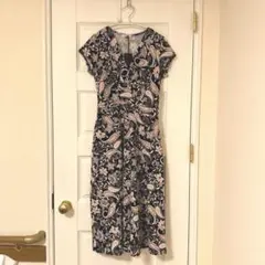 EGER 花柄 半袖 ひざ丈ワンピース