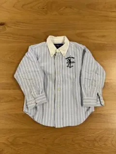 Ralph Laurenクレリックストライプ長袖シャツ刺繡テニス90