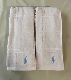 シール付き新品　ラルフローレン　フェイスタオル　2枚セット　ピンク