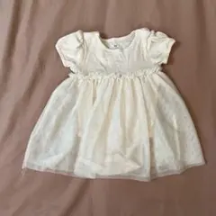 H&M アイボリー フリル付きワンピース　6から9ヶ月