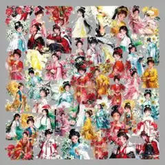 T163／コラージュ素材/海外/ステッカー/シール 中国　女の子 人物PET