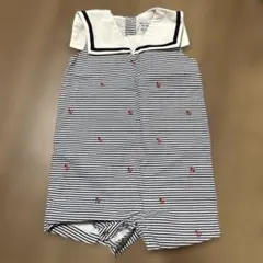 Ralph Lauren ストライプ セーラー襟ロンパース 9M
