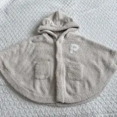 ジェラートピケ　ベビーポンチョ　アウター　ベージュ