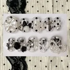 ネイルチップ ウィッシュコア 平成女児 ドット バラ リボン レース