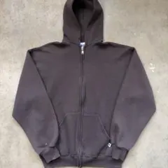 90s USA製RUSSELL ATHLETIC ブラウン ジップアップパーカー