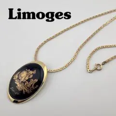 Limoges / リモージュ　大きな　オーバル　ペンダント　ロングネックレスのサムネイル