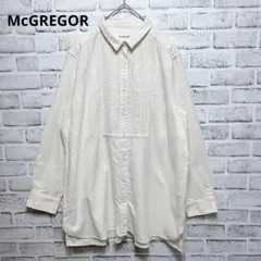 【マックレガー】シャツ Lサイズ オフホワイト 長袖 コットン100% 刺繍ロゴ