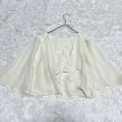 美品　Rag Out アイボリー シフォン ボレロ　半袖　M 重ね着　羽織り
