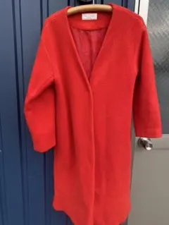 【chocol rafine robe】ロングコート　レッド　フリーサイズ