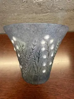 パート・ド・ヴェール　ガラスぐい呑　茶器　苔色　ガラス作家　佐伯泰典作 パート・ド・ヴェール おちょこ 藤色 ガラス作家 佐伯泰典作