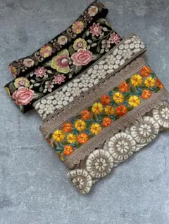 300円スタート　インド刺繍リボン