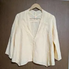 リネン ノーカラージャケット