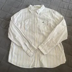 【f205】CROCODILE ストライプ 長袖シャツ