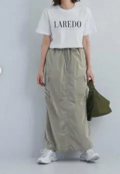 新品　グリーンレーベルリラクシング　MFG 撥水カーゴスカート ナイロン