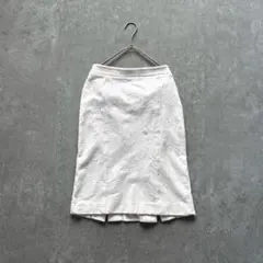 セオリー［XL］日本製◎コットンブークレ◎バックスリット◎ひざ丈タイトスカートのサムネイル
