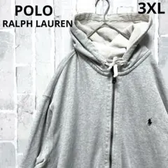 ポロ ラルフローレン ジップパーカー ポニー 刺繍ロゴ XL 90s 裏起毛