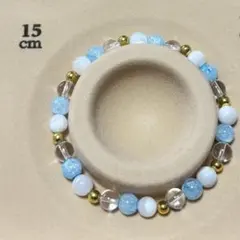 マザーオブパール　水晶　ブレスレット　内径15cm