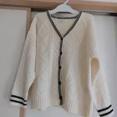 RETRO GIRL アイボリー カーディガン 130