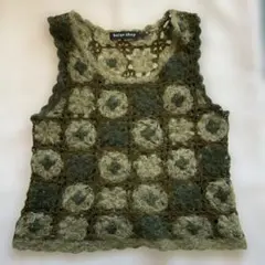 フラワーモチーフモヘアベスト