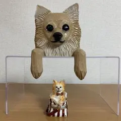 Michael Park 木彫り チワワ 置物&チワワジュエリーボックス小物入れ