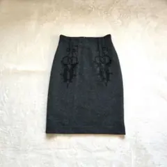 Jean PaulGaultier FEMMEスカート刺繍グレーサイズ40ウールのサムネイル
