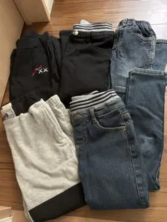 120cm ユニクロ、ロゴス含むボトムス5点セット