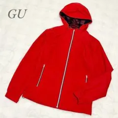 GU◆マウンテンパーカー(M)赤 メッシュ ジップアップ アウトドア カジュアル