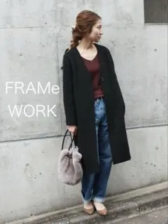 FRAMe WORK ロングコート ブラック