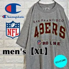 y451【Champion】プリントロゴTシャツ【メンズXL】ブルー - メルカリ
