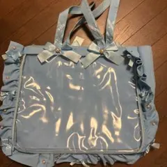 ザッカマート 痛バ 痛バッグ A3 サックスブルー 水色 缶バッジ